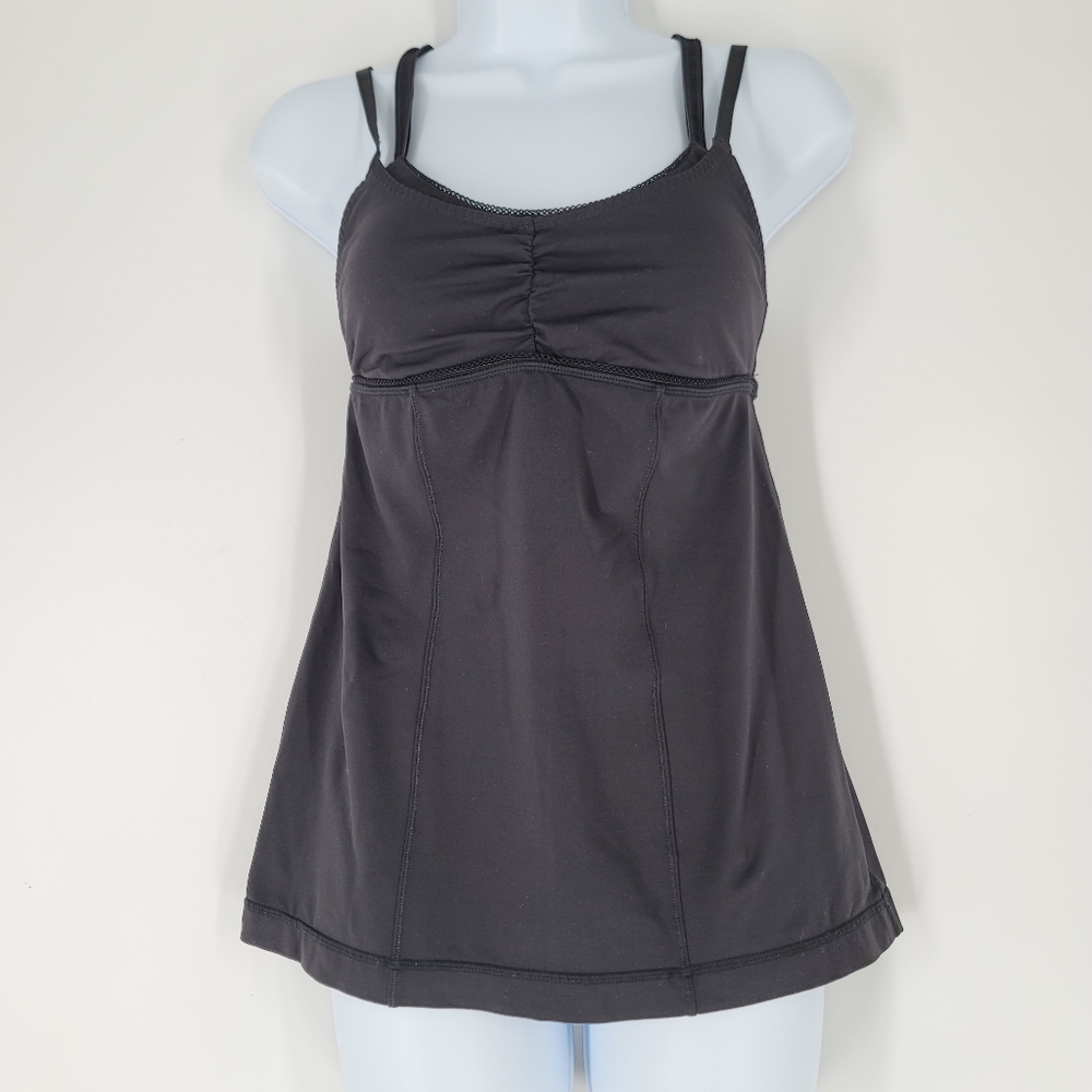 Lululemon Athletica Black Criss Cross Double Strap Tank Size 6